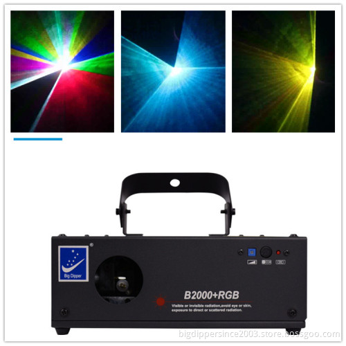 DMX512 laser lights from bigdipper B2000+RGB full-color RGB animation laser with high-quality laser diode